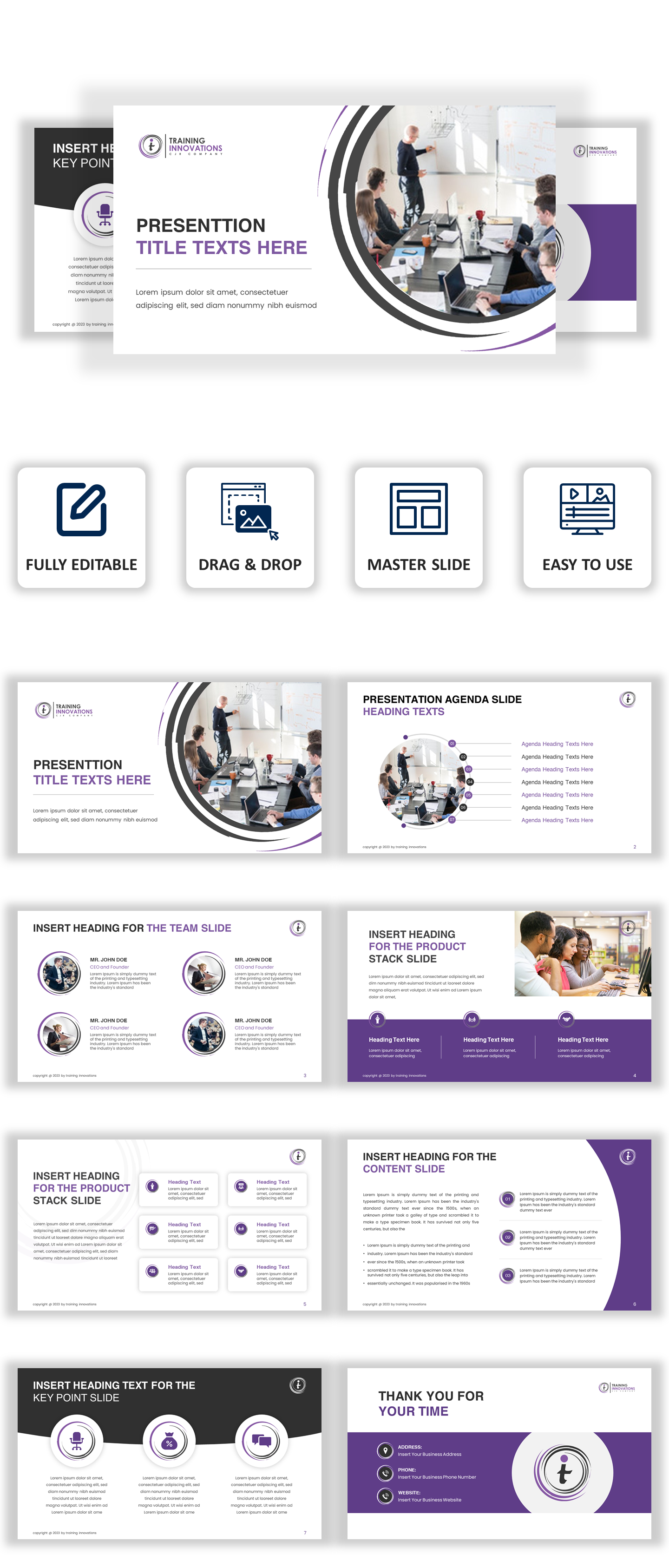 PowerPoint template for training and course development company